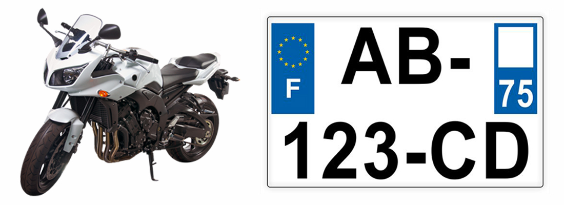 plaques d'immatriculation de motos